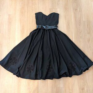 Louisa Nevins Vintage Classic BLACK Dress Made in USA size 10 1950's Inspired